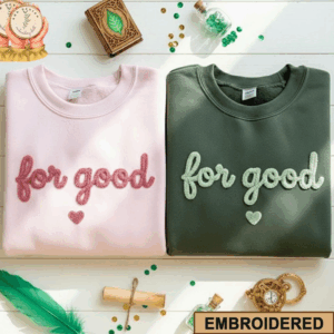 For Good Chenille Yarn Embroidered Sweatshirt